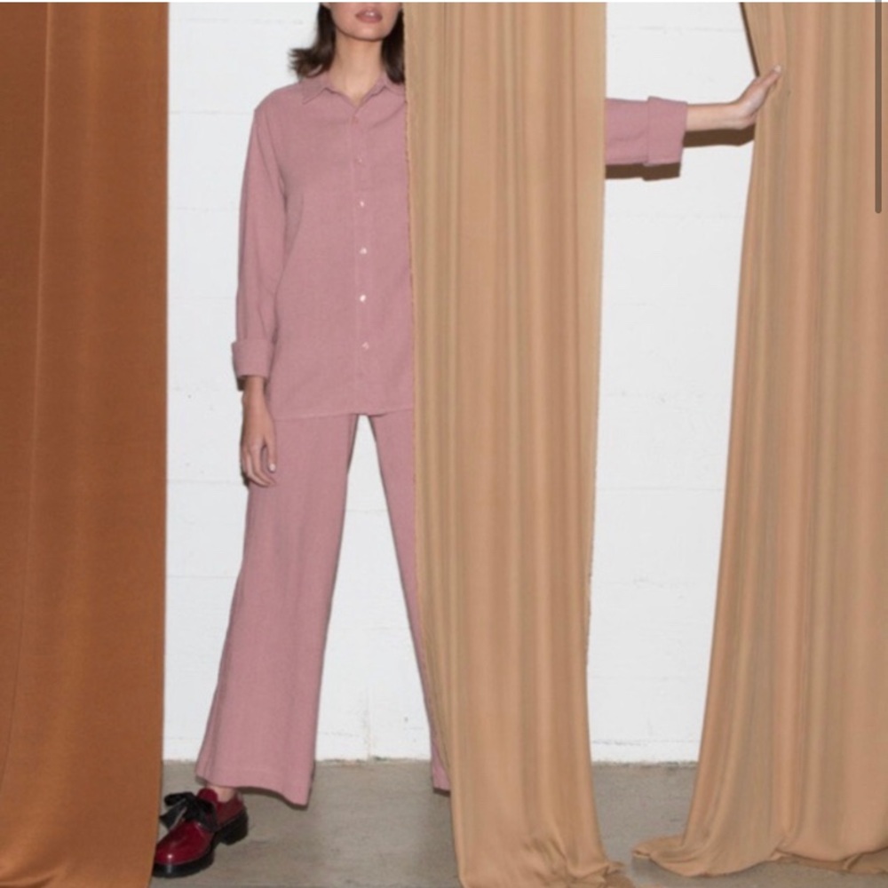 Ali Golden Dust Pink Raw Silk Pant